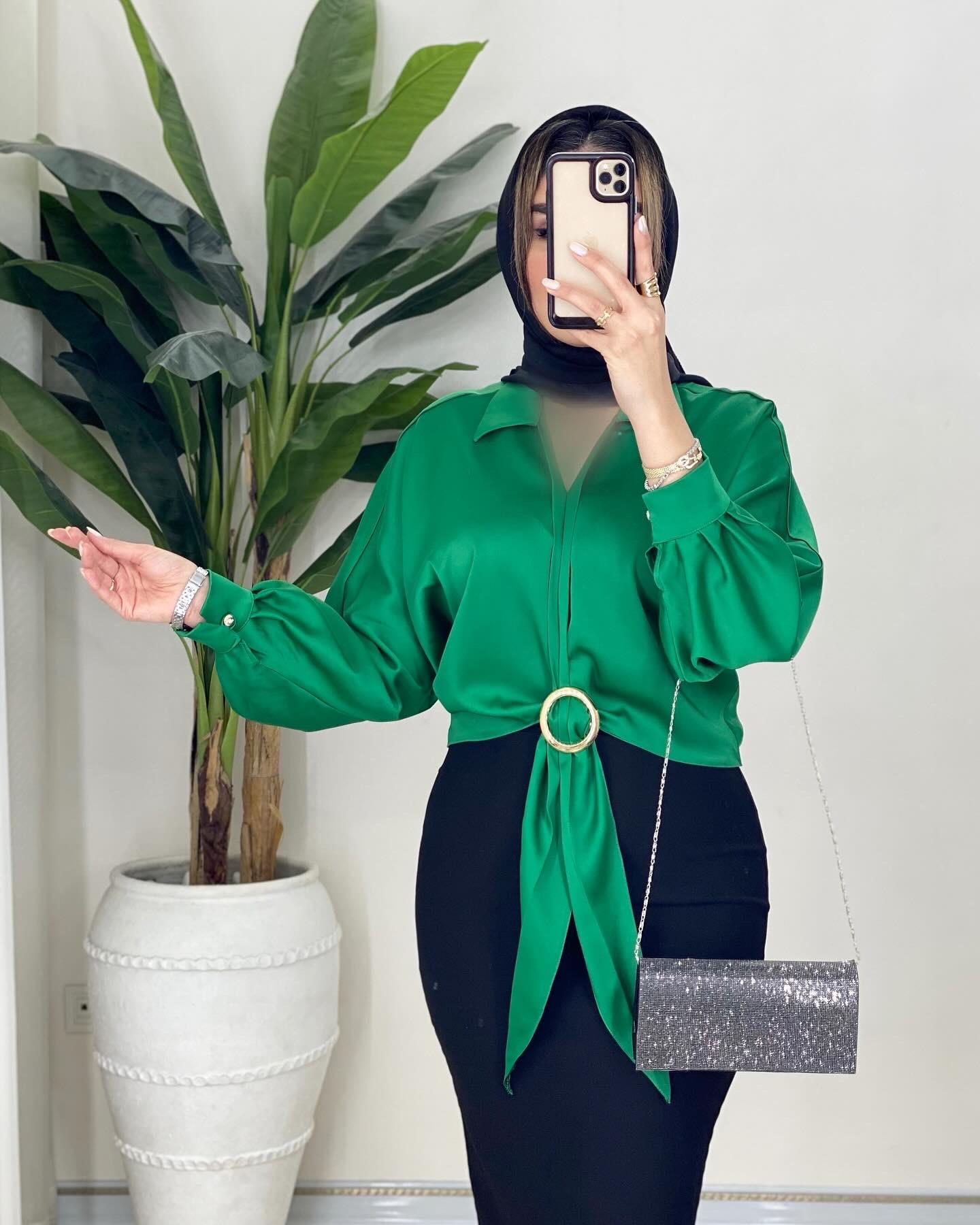 شوميز حلقه ای ساتن شارمین