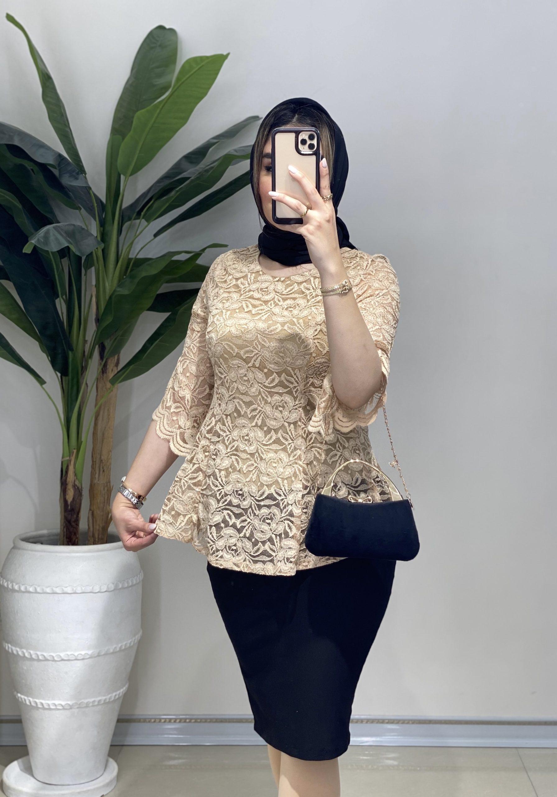 شومیز دانتل سرخاب031