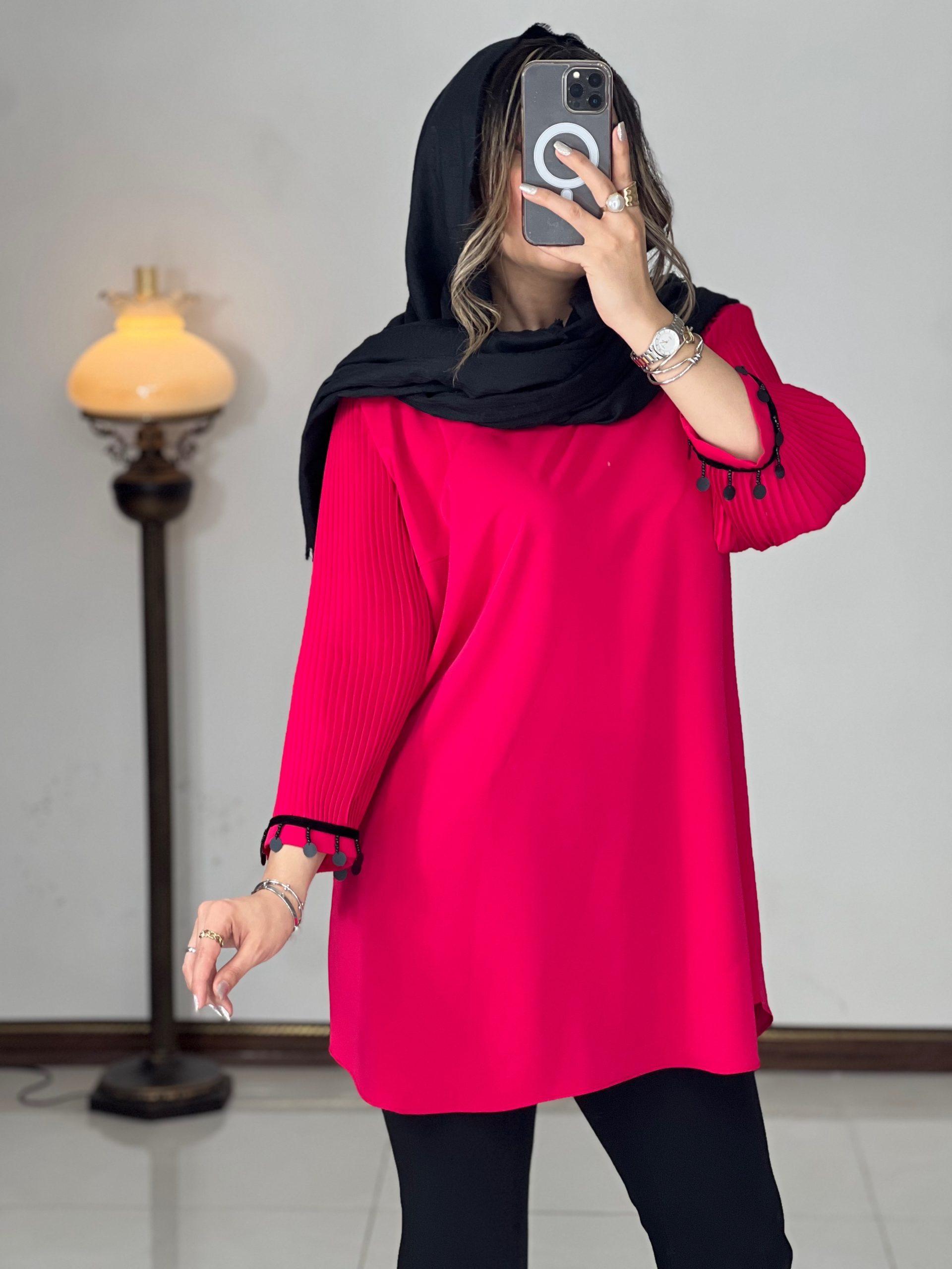 تونيك آستين پلیسه قواره دار مدل دریا
