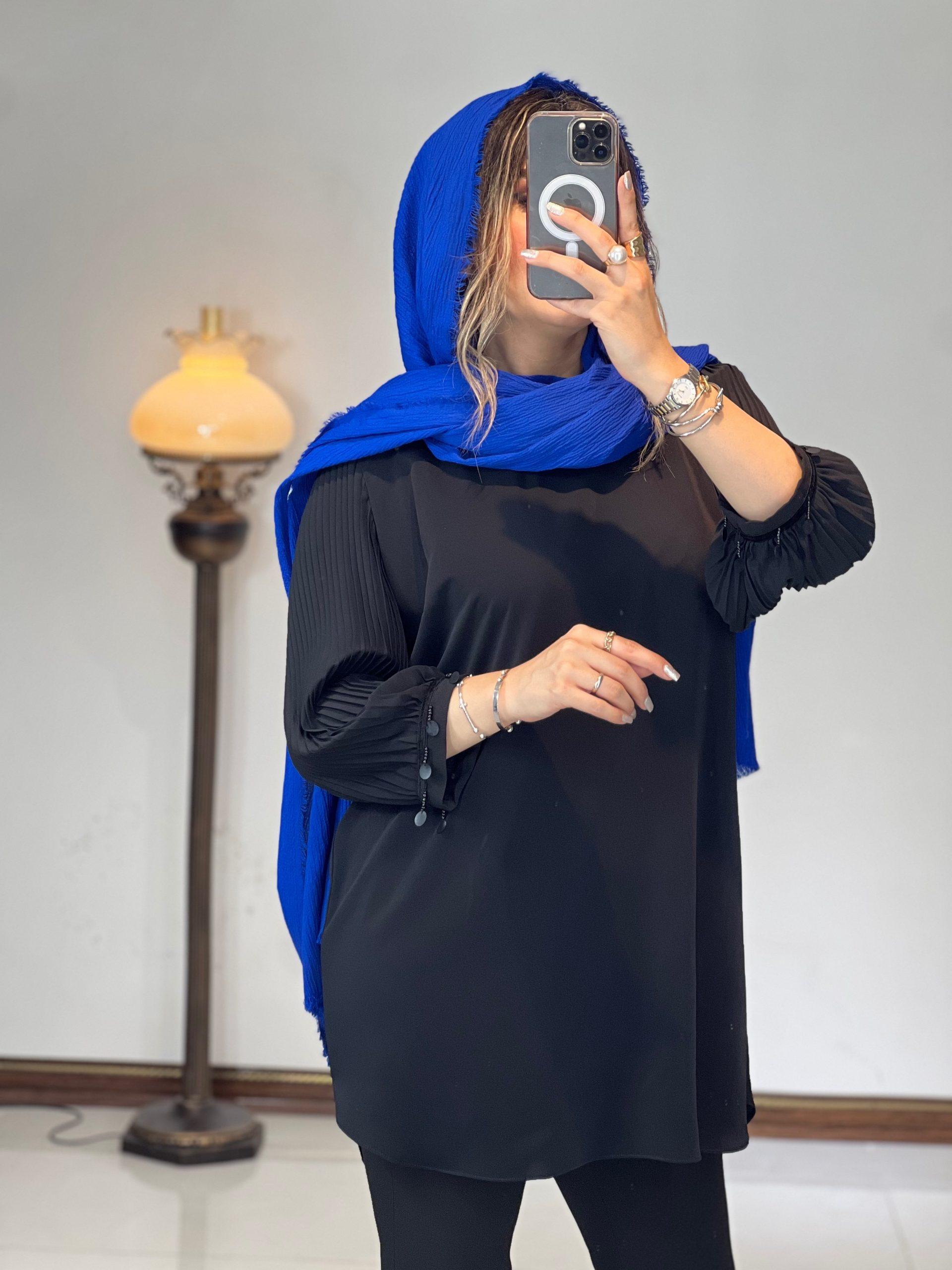 تونيك آستين پلیسه قواره دار مدل دریا