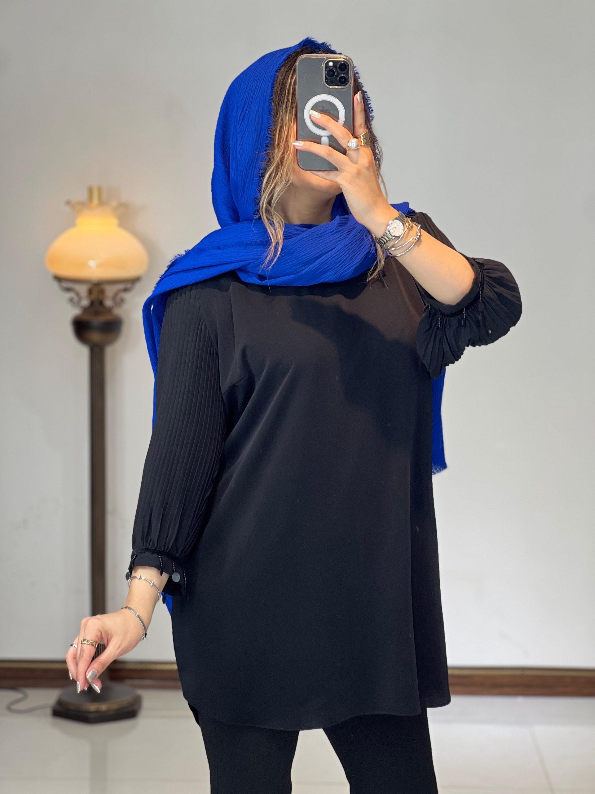 تونيك آستين پلیسه قواره دار مدل دریا