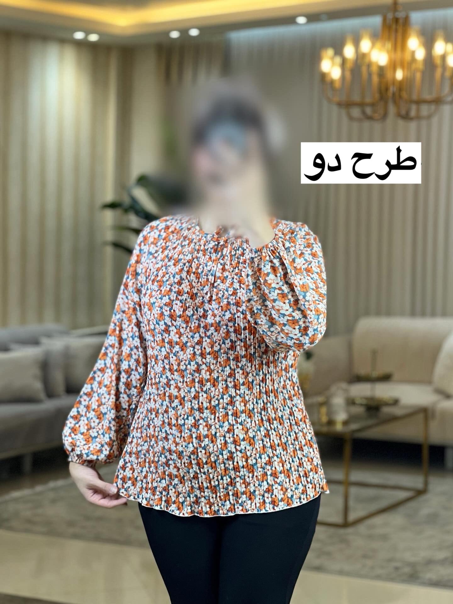 شومیز طرح دار پلیسه 3563