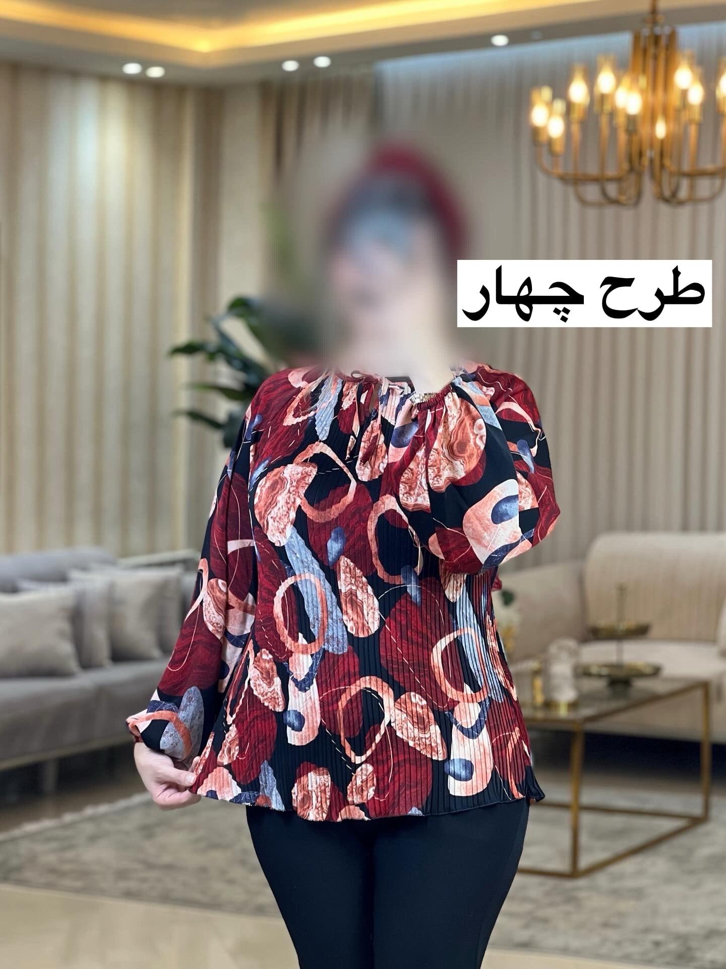 شومیز طرح دار پلیسه 3563