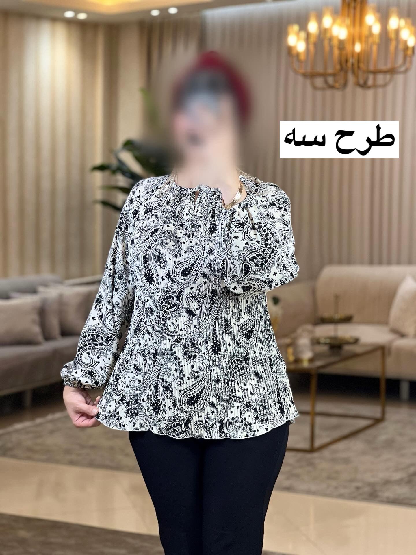 شومیز طرح دار پلیسه 3563